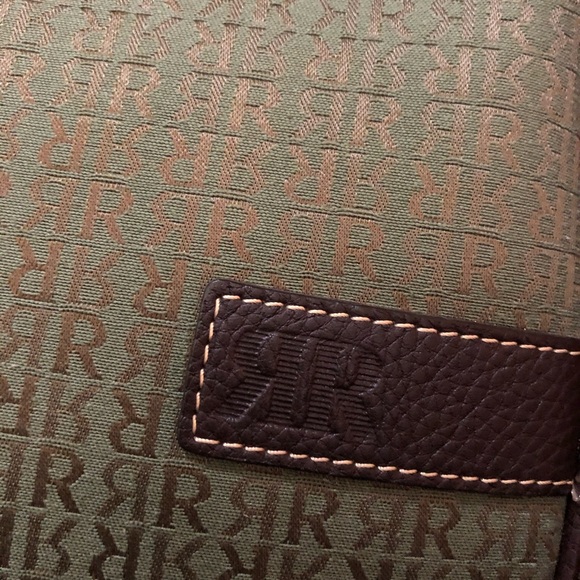 Pedro Rogado Signature Purse with Leather Trim Green and Brown - Picture 4 of 5